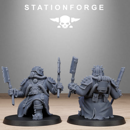 Dark Space Knights Guard Filthcrew Mutants, proxy miniature, infantry, 28mm heroic scale unpainted resin, view 6