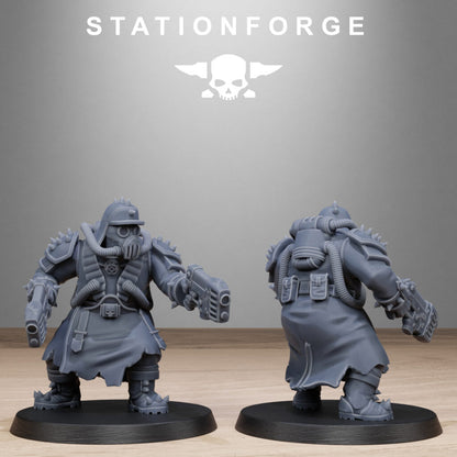 Dark Space Knights Guard Filthcrew Mutants, proxy miniature, infantry, 28mm heroic scale unpainted resin, view 7