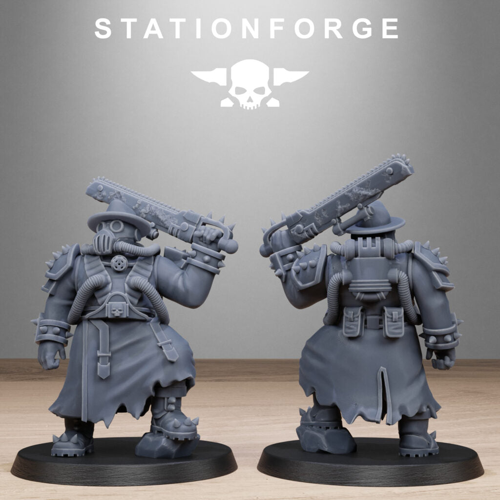 Dark Space Knights Guard Filthcrew Mutants, proxy miniature, infantry, 28mm heroic scale unpainted resin, view 9