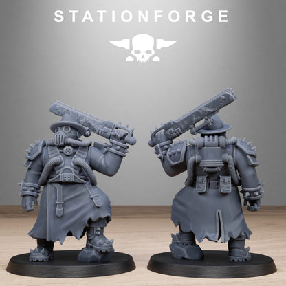 Dark Space Knights Guard Filthcrew Mutants, proxy miniature, infantry, 28mm heroic scale unpainted resin, view 9