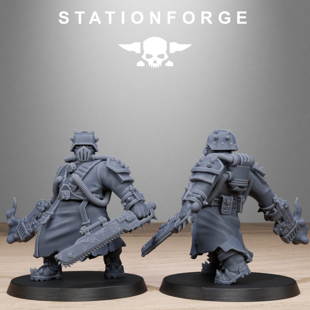 Dark Space Knights Guard Filthcrew Mutants, proxy miniature, infantry, 28mm heroic scale unpainted resin, view 10