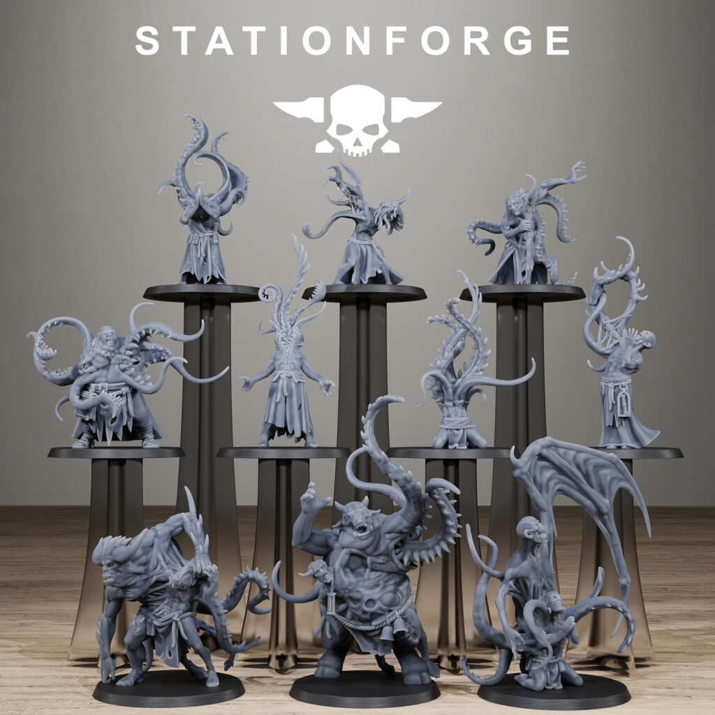 Dark Space Knights Guard Possessed Demon, proxy miniature, infantry, 28mm heroic scale unpainted resin