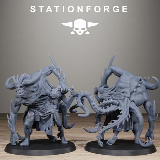 Dark Space Knights Guard Possessed Demon, proxy miniature, infantry, 28mm heroic scale unpainted resin, view 2