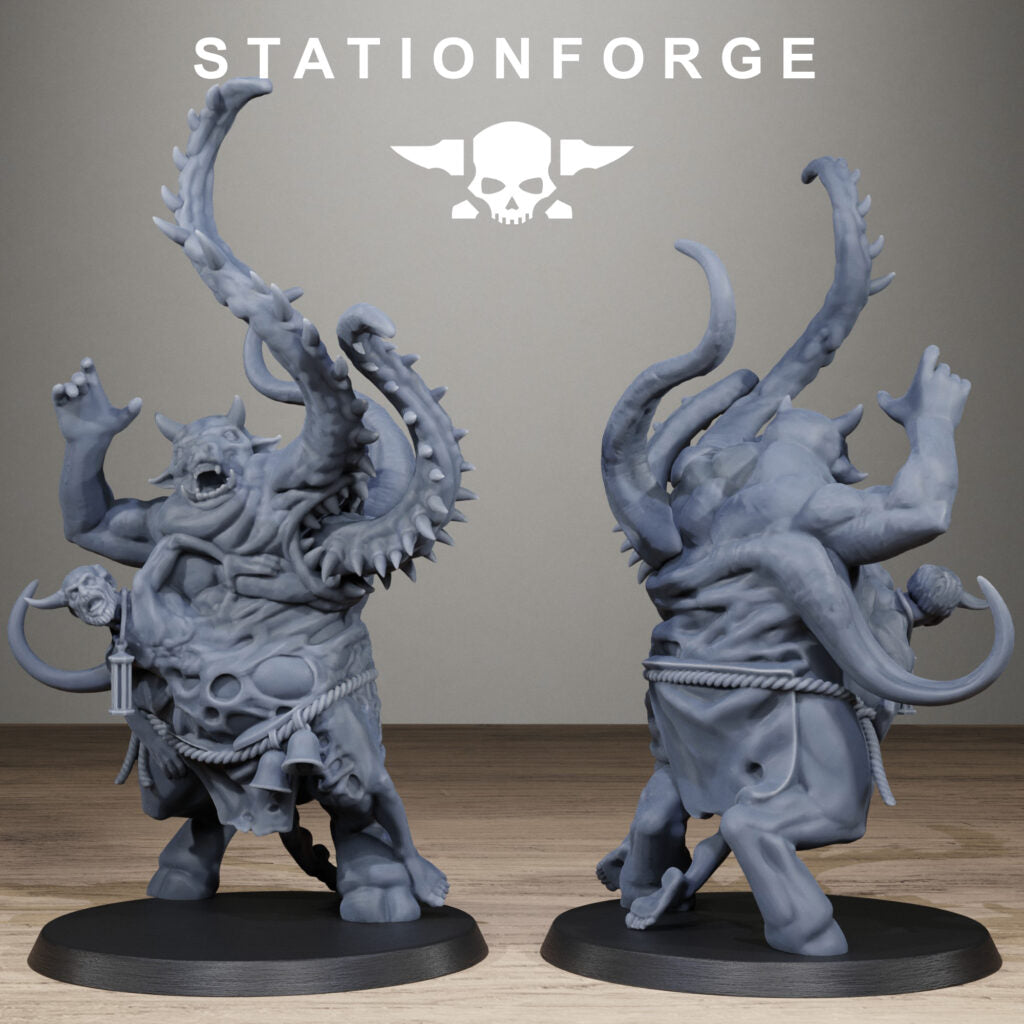 Dark Space Knights Guard Possessed Demon, proxy miniature, infantry, 28mm heroic scale unpainted resin, view 3