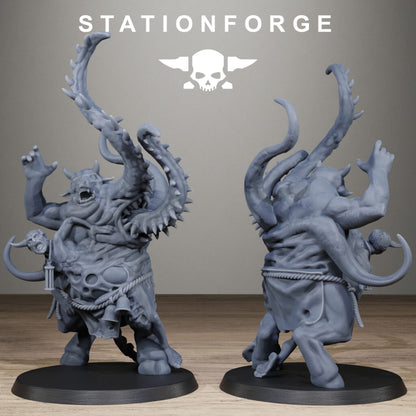 Dark Space Knights Guard Possessed Demon, proxy miniature, infantry, 28mm heroic scale unpainted resin, view 3