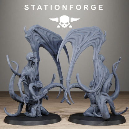 Dark Space Knights Guard Possessed Demon, proxy miniature, infantry, 28mm heroic scale unpainted resin, view 4