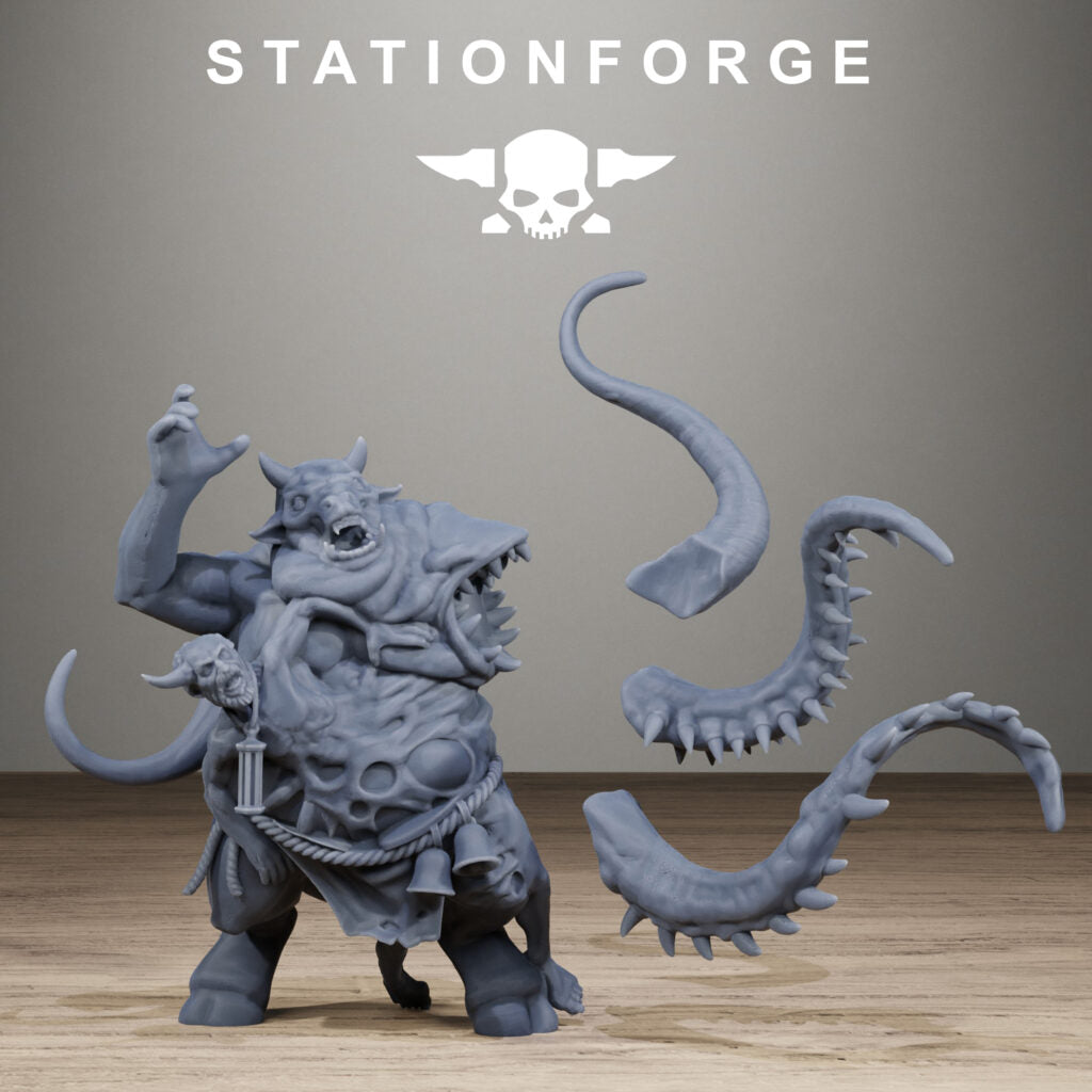 Dark Space Knights Guard Possessed Demon, proxy miniature, infantry, 28mm heroic scale unpainted resin, view 5