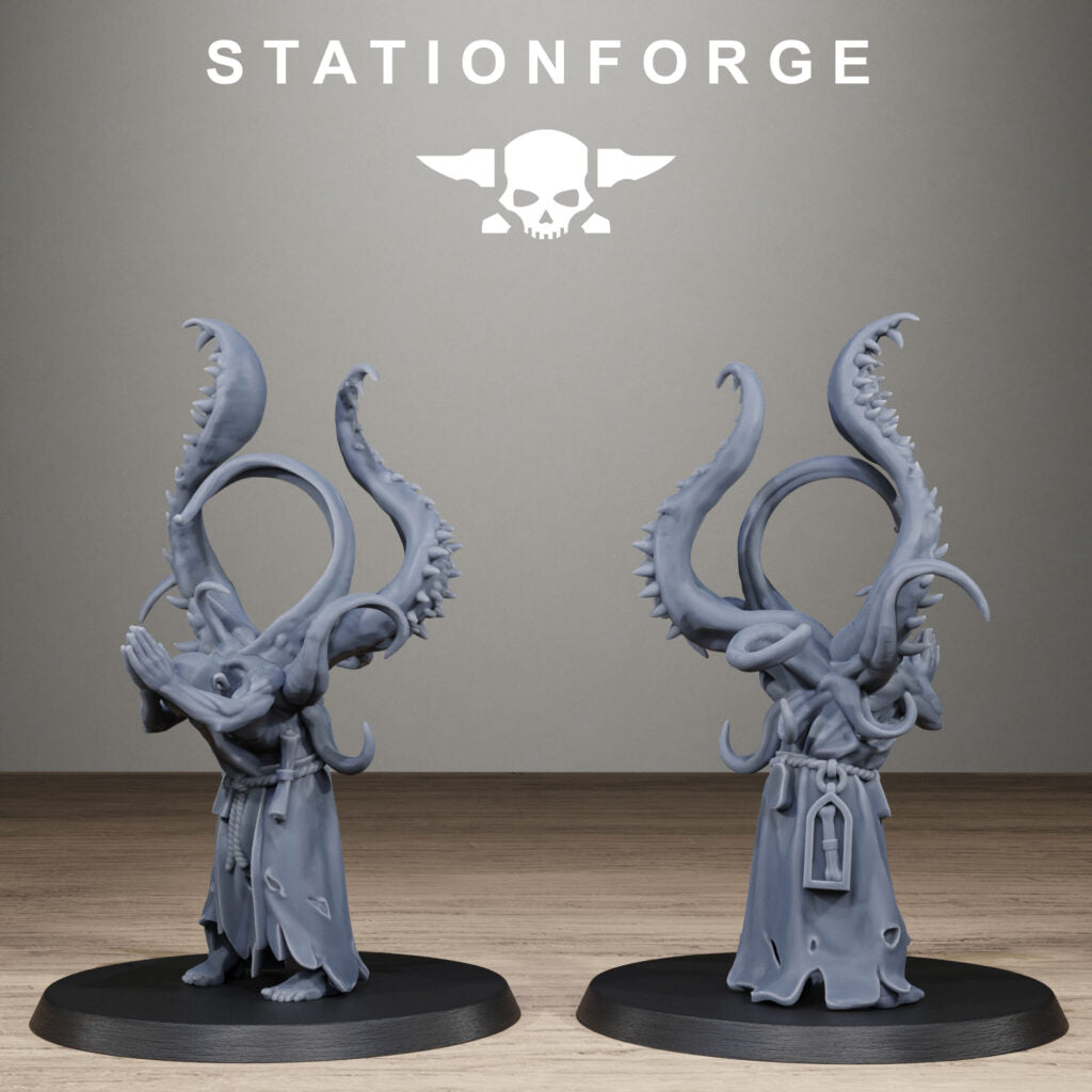 Dark Space Knights Guard Possessed Demon, proxy miniature, infantry, 28mm heroic scale unpainted resin, view 6