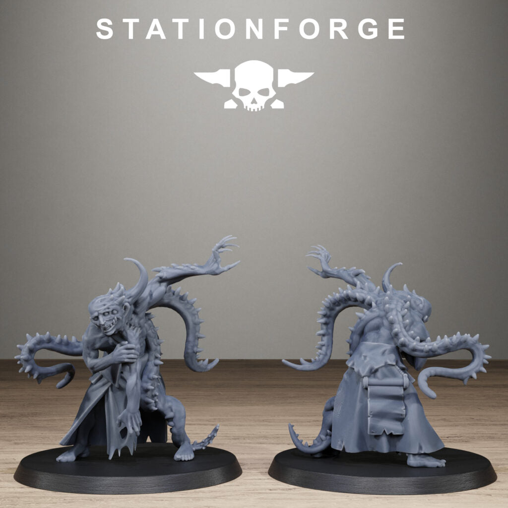 Dark Space Knights Guard Possessed Demon, proxy miniature, infantry, 28mm heroic scale unpainted resin, view 8