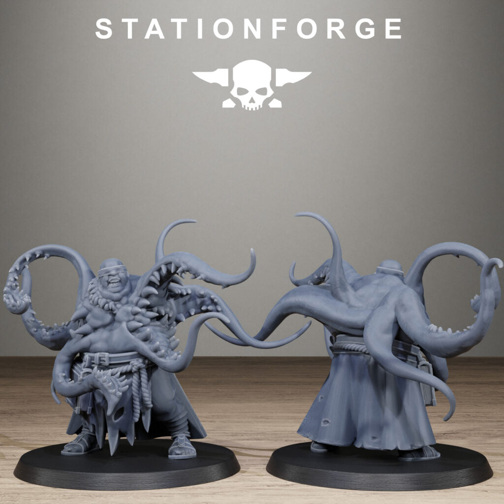 Dark Space Knights Guard Possessed Demon, proxy miniature, infantry, 28mm heroic scale unpainted resin, view 9