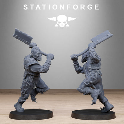 Dark Space Knights Guard Spikers, proxy miniature, infantry, 28mm heroic scale unpainted resin, view 2