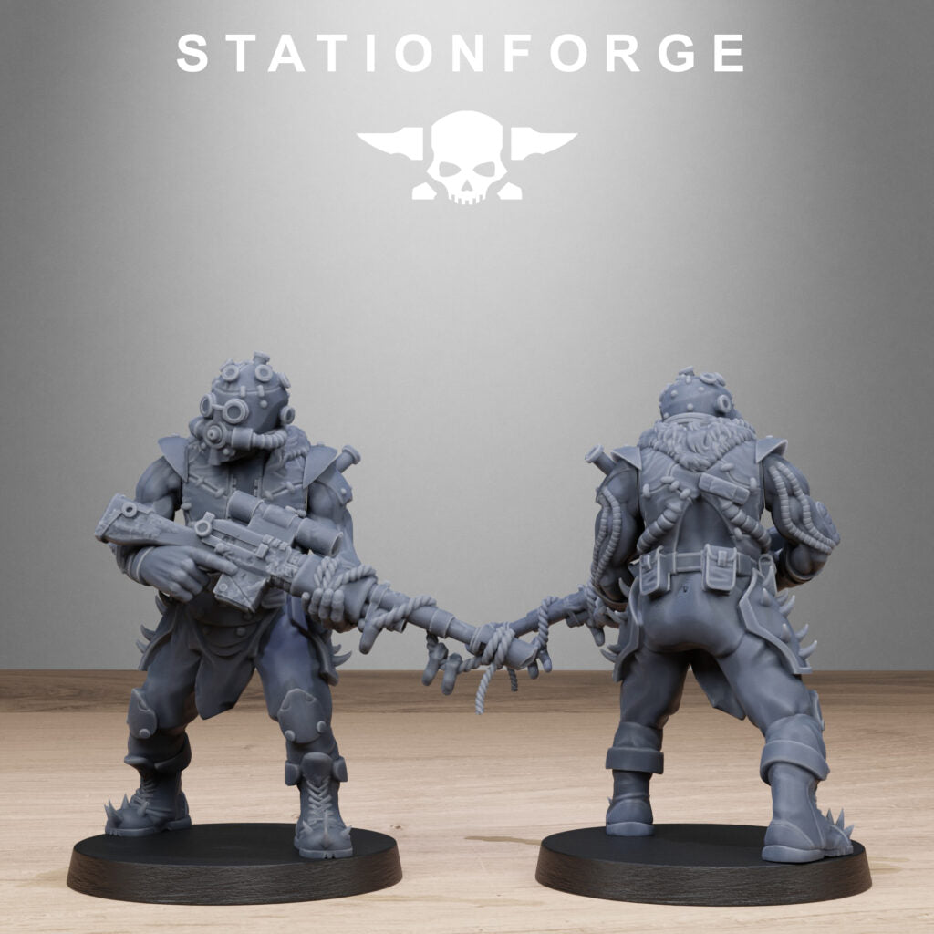 Dark Space Knights Guard Spikers, proxy miniature, infantry, 28mm heroic scale unpainted resin, view 3