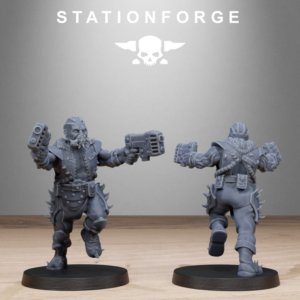Dark Space Knights Guard Spikers, proxy miniature, infantry, 28mm heroic scale unpainted resin, view 4