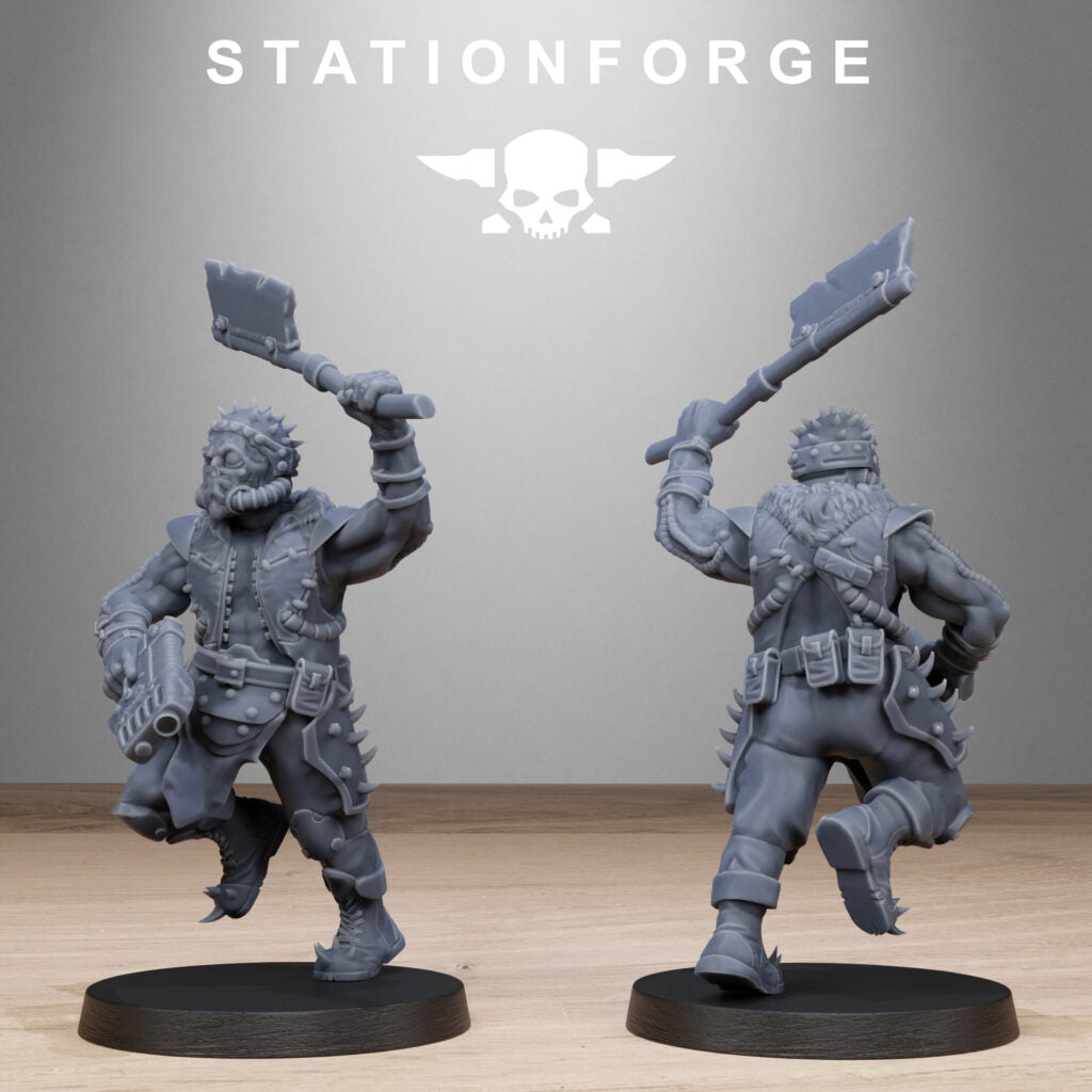 Dark Space Knights Guard Spikers, proxy miniature, infantry, 28mm heroic scale unpainted resin, view 5