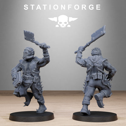 Dark Space Knights Guard Spikers, proxy miniature, infantry, 28mm heroic scale unpainted resin, view 5
