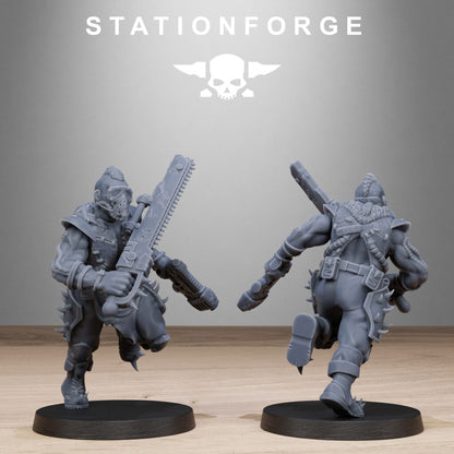 Dark Space Knights Guard Spikers, proxy miniature, infantry, 28mm heroic scale unpainted resin, view 6