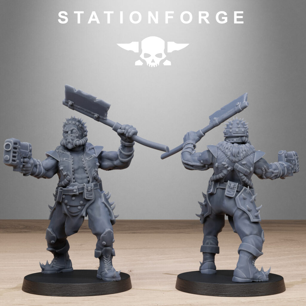 Dark Space Knights Guard Spikers, proxy miniature, infantry, 28mm heroic scale unpainted resin, view 7