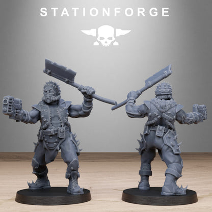 Dark Space Knights Guard Spikers, proxy miniature, infantry, 28mm heroic scale unpainted resin, view 7