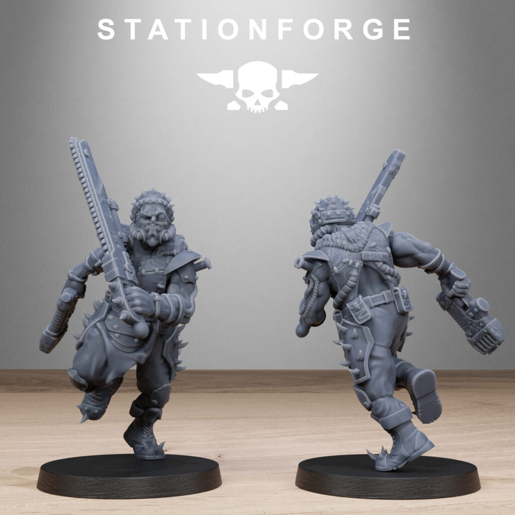 Dark Space Knights Guard Spikers, proxy miniature, infantry, 28mm heroic scale unpainted resin, view 8