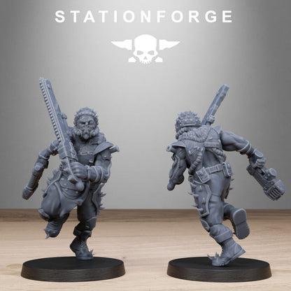 Dark Space Knights Guard Spikers, proxy miniature, infantry, 28mm heroic scale unpainted resin, view 8