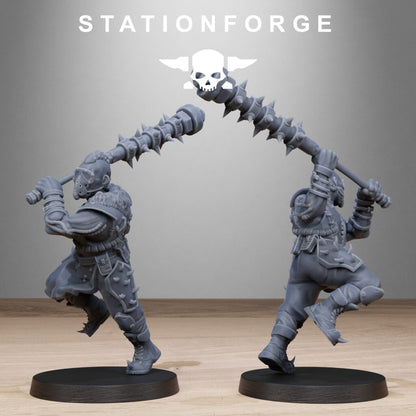 Dark Space Knights Guard Spikers, proxy miniature, infantry, 28mm heroic scale unpainted resin, view 9