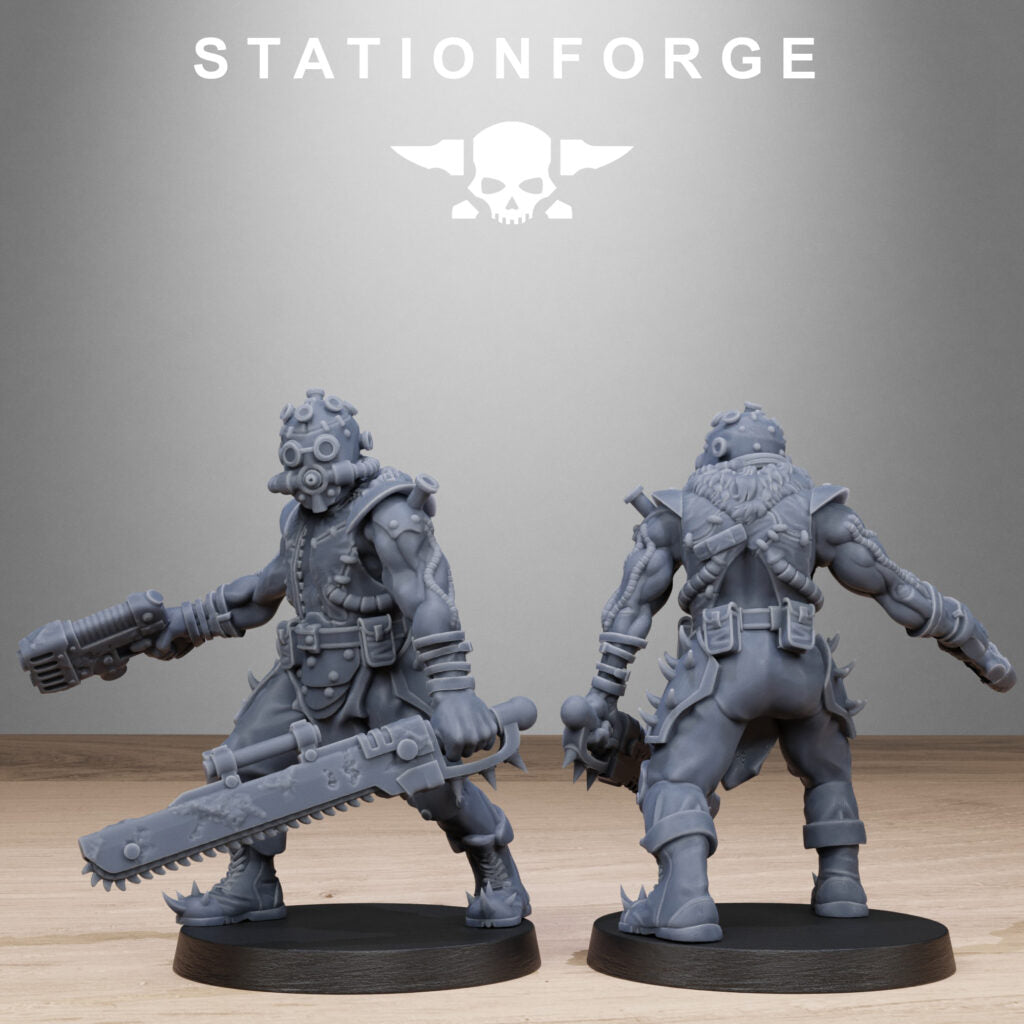 Dark Space Knights Guard Spikers, proxy miniature, infantry, 28mm heroic scale unpainted resin, view 10