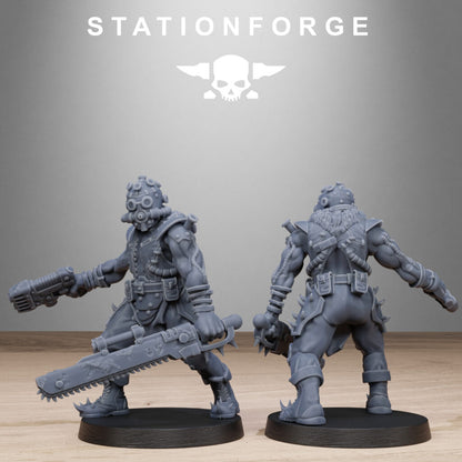 Dark Space Knights Guard Spikers, proxy miniature, infantry, 28mm heroic scale unpainted resin, view 10