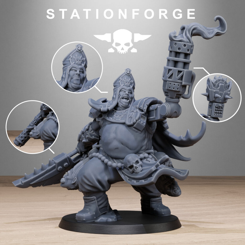 Dark Space Knights Guard Unholy Priest, proxy miniature, character, 28mm heroic scale unpainted resin