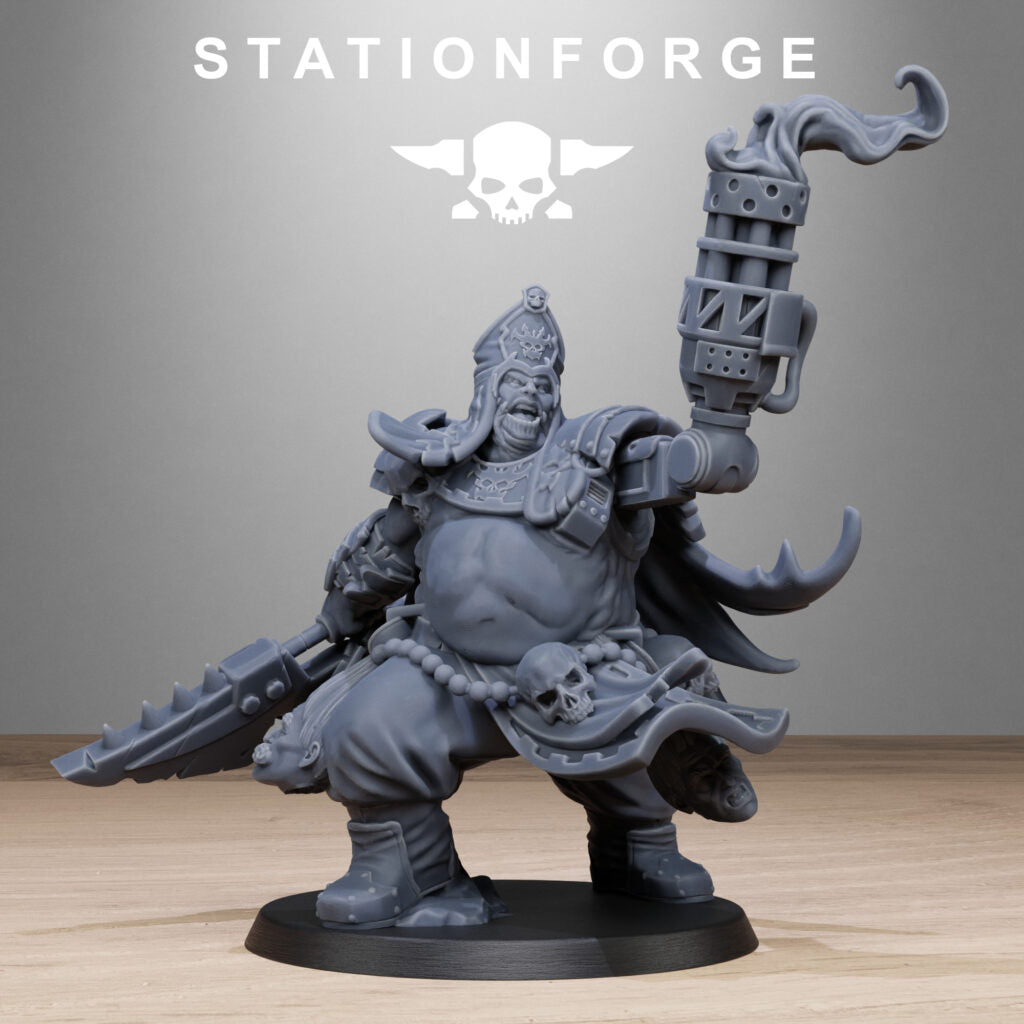 Dark Space Knights Guard Unholy Priest, proxy miniature, character, 28mm heroic scale unpainted resin, view 2