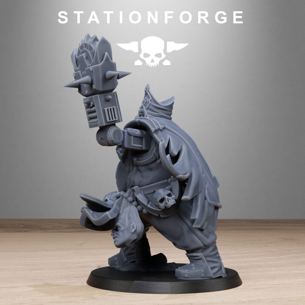Dark Space Knights Guard Unholy Priest, proxy miniature, character, 28mm heroic scale unpainted resin, view 3
