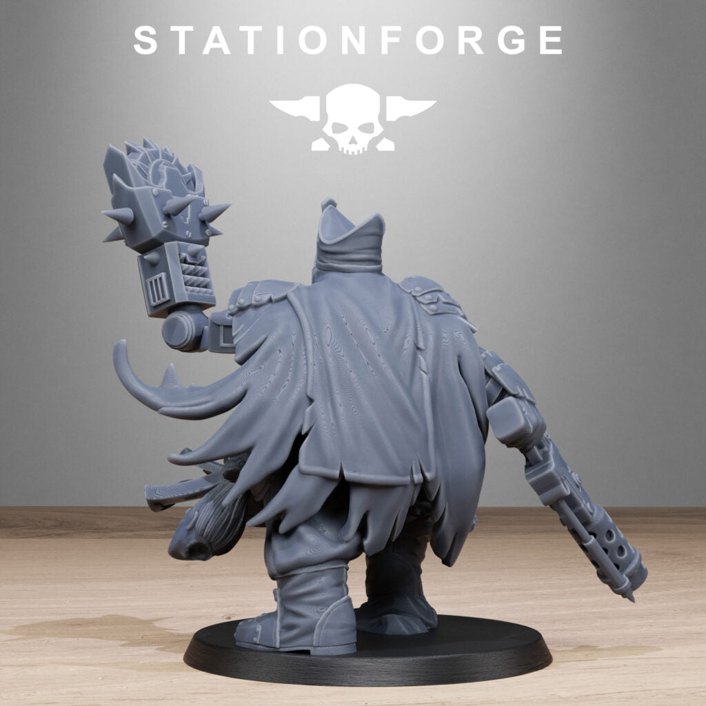 Dark Space Knights Guard Unholy Priest, proxy miniature, character, 28mm heroic scale unpainted resin, view 4
