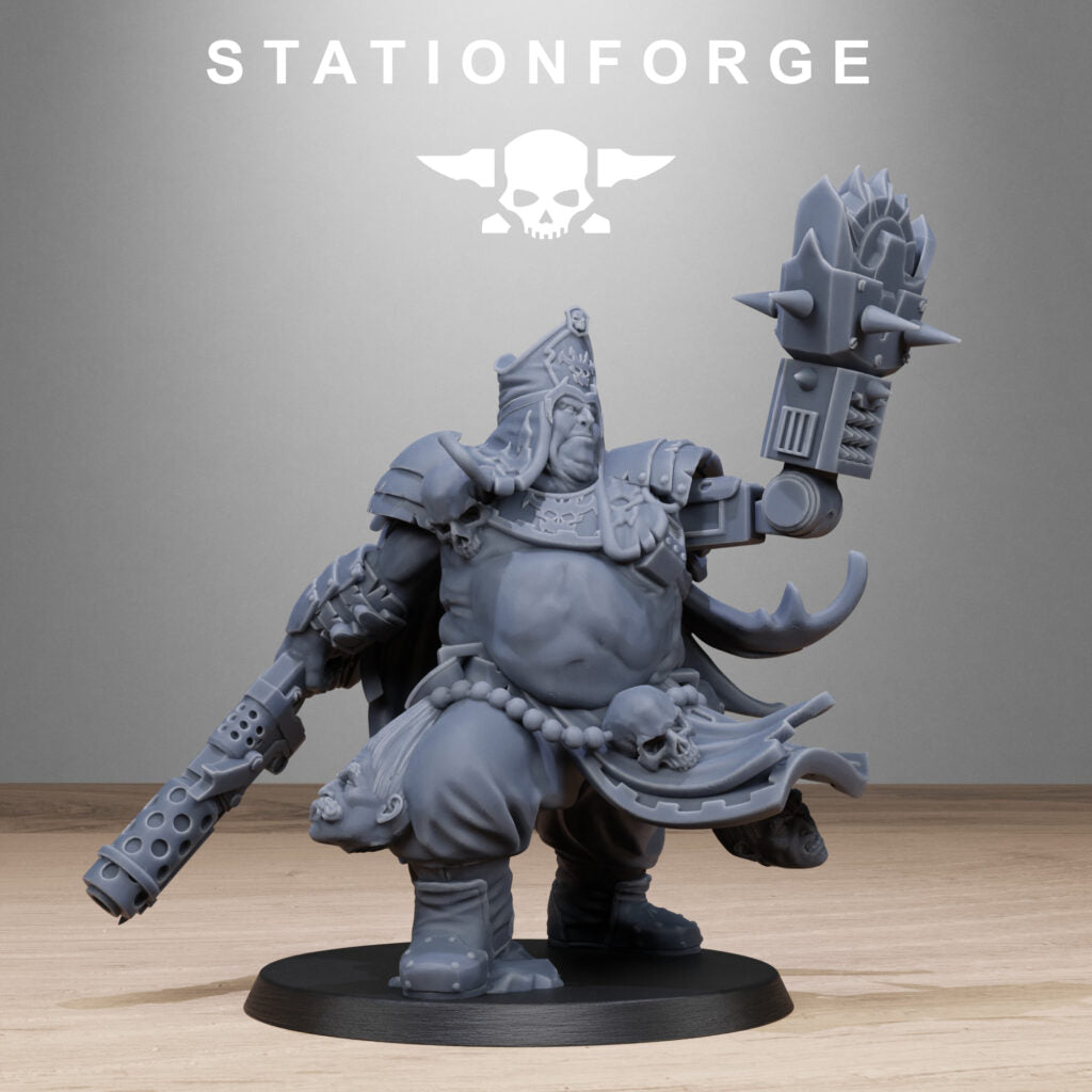 Dark Space Knights Guard Unholy Priest, proxy miniature, character, 28mm heroic scale unpainted resin, view 7