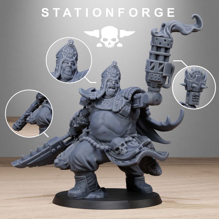 Dark Space Knights Guard Unholy Priest, proxy miniature, character, 28mm heroic scale unpainted resin, view 9