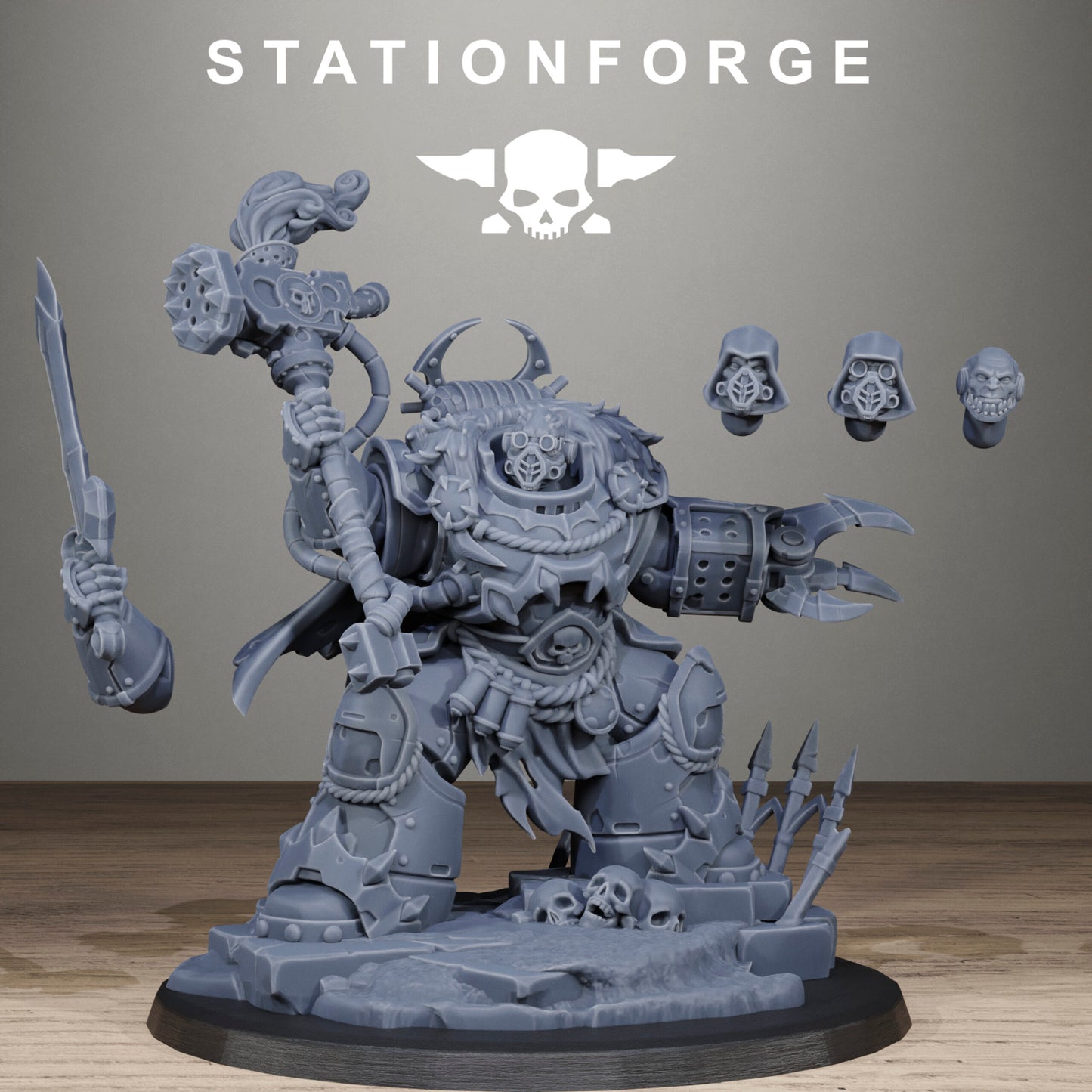 Dark Space Knights Guard Zorvan Lord, proxy miniature, character, 28mm heroic scale unpainted resin, view 5