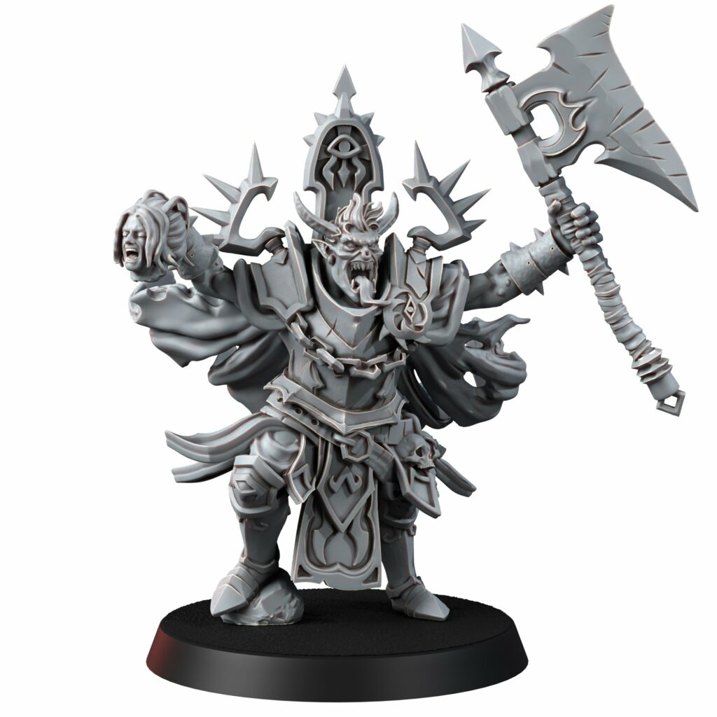 Hellspawn Altar Priest, proxy miniature, character, 28mm heroic scale unpainted resin