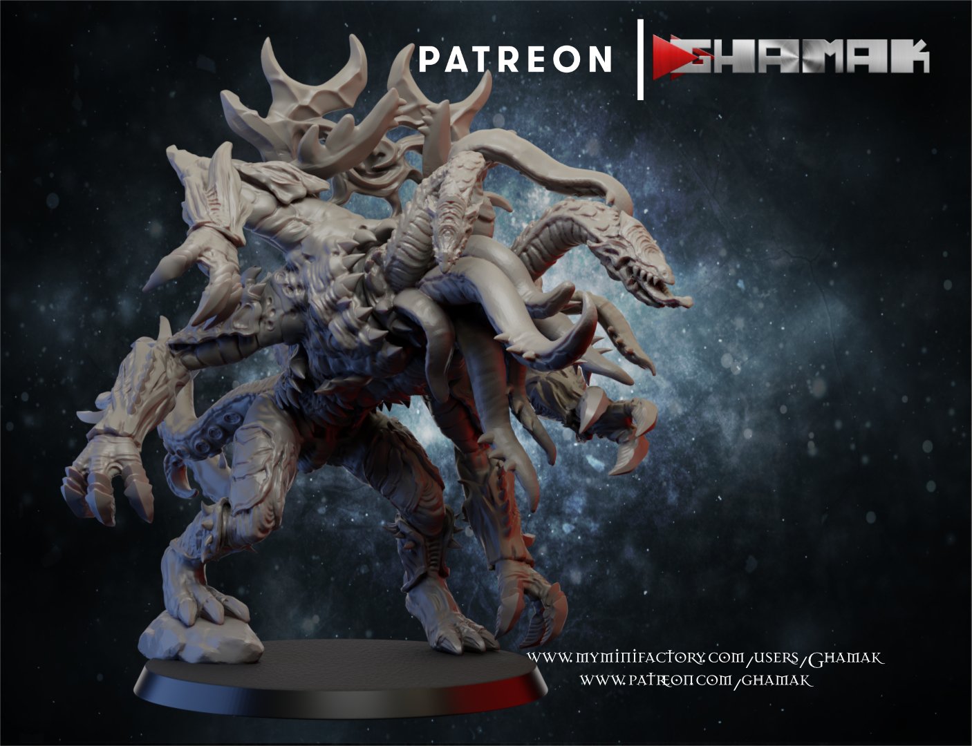 Hellspawn Creature V2, proxy miniature, monster, 28mm heroic scale unpainted resin, view 2