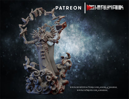 Hellspawn Demonologist, proxy miniature, monster, 28mm heroic scale unpainted resin, view 2