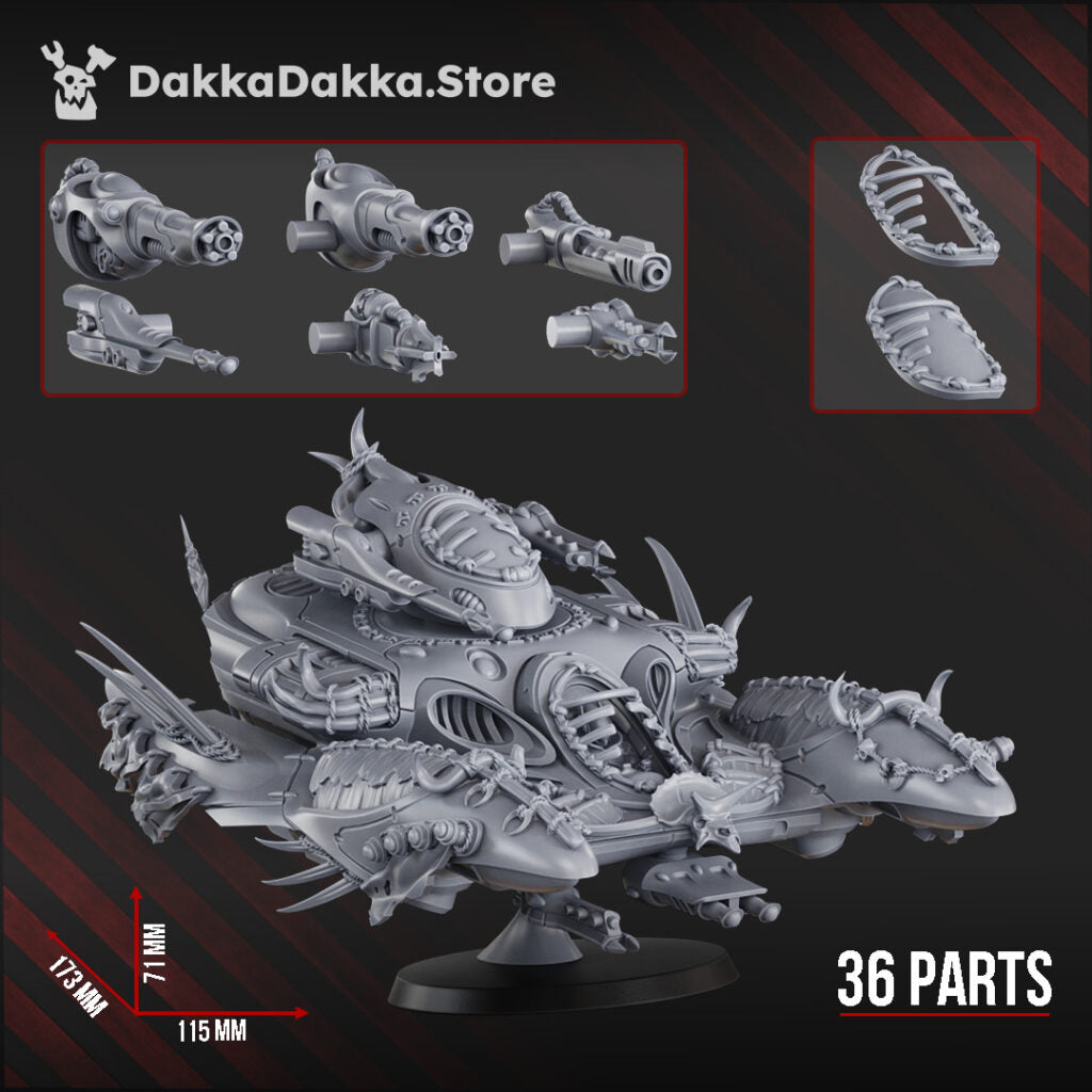 Eldar Battle Tank, proxy miniature, 28mm heroic scale unpainted resin, view 2