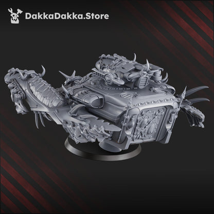 Eldar Battle Tank, proxy miniature, 28mm heroic scale unpainted resin, view 3