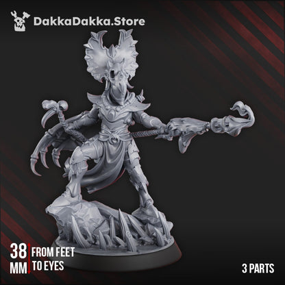 Eldar Caruskaibe The Primalsoul, proxy miniature, character, 28mm heroic scale unpainted resin, view 2