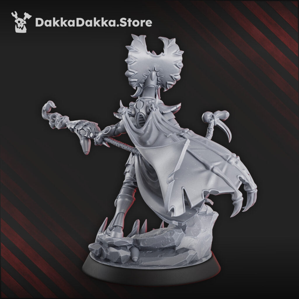 Eldar Caruskaibe The Primalsoul, proxy miniature, character, 28mm heroic scale unpainted resin, view 3