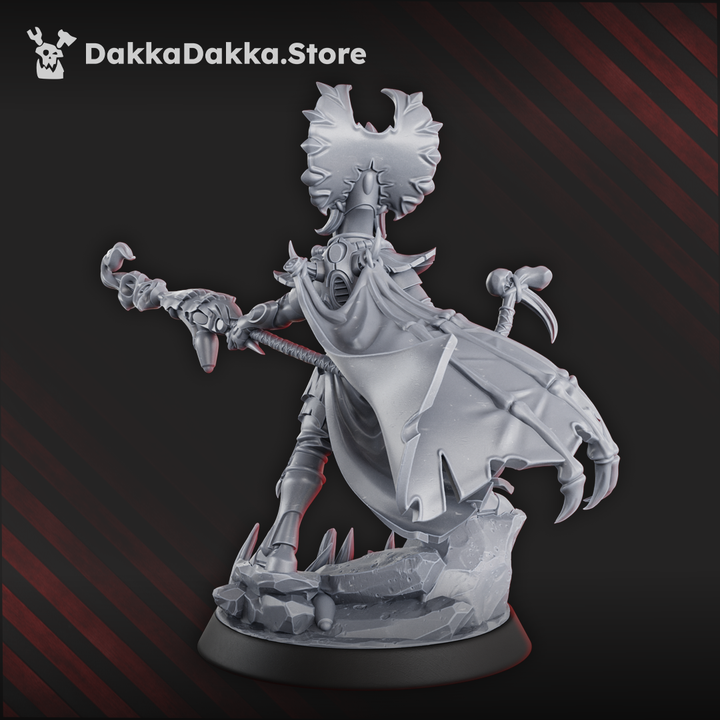 Eldar Caruskaibe The Primalsoul, proxy miniature, character, 28mm heroic scale unpainted resin, view 5