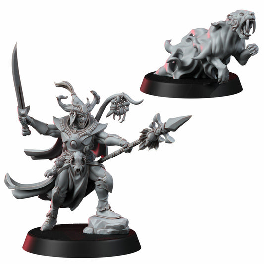 Eldar Commander, proxy miniature, character, 28mm heroic scale unpainted resin