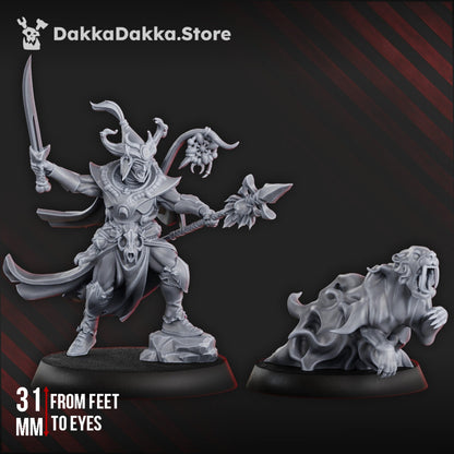 Eldar Commander, proxy miniature, character, 28mm heroic scale unpainted resin, view 2