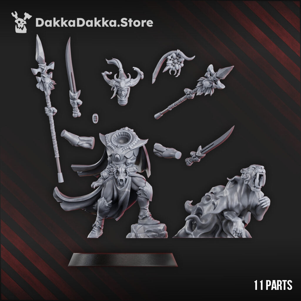 Eldar Commander, proxy miniature, character, 28mm heroic scale unpainted resin, view 4