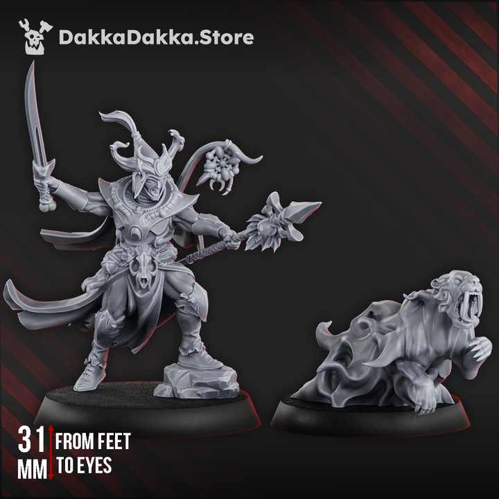 Eldar Commander, proxy miniature, character, 28mm heroic scale unpainted resin, view 5