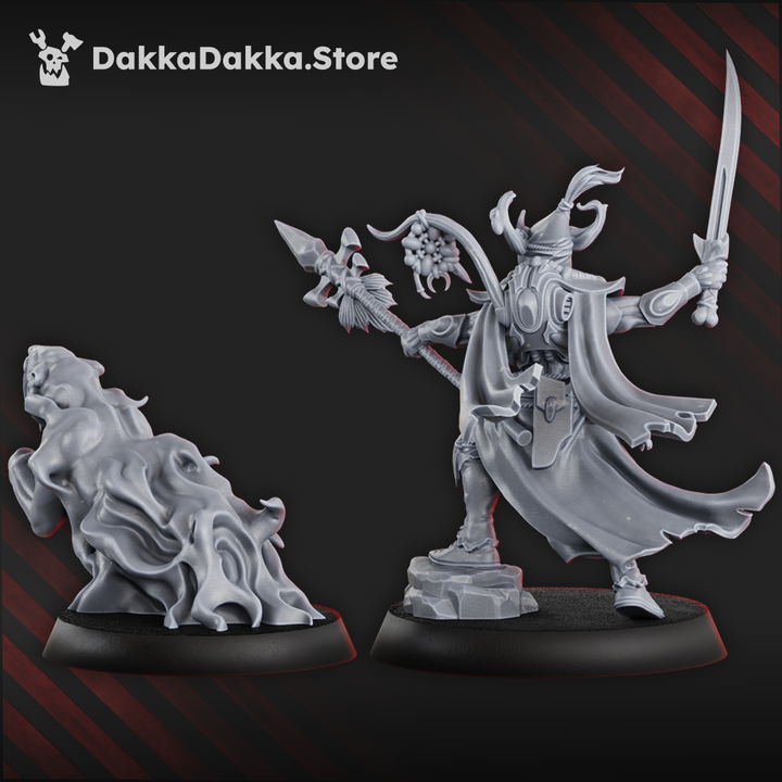 Eldar Commander, proxy miniature, character, 28mm heroic scale unpainted resin, view 6
