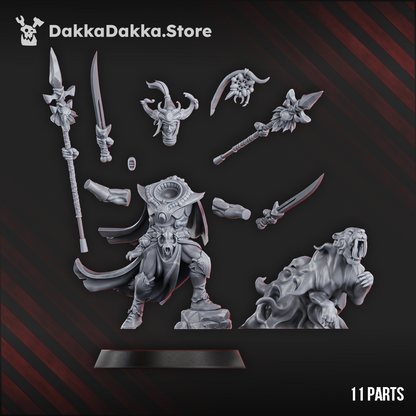 Eldar Commander, proxy miniature, character, 28mm heroic scale unpainted resin, view 7