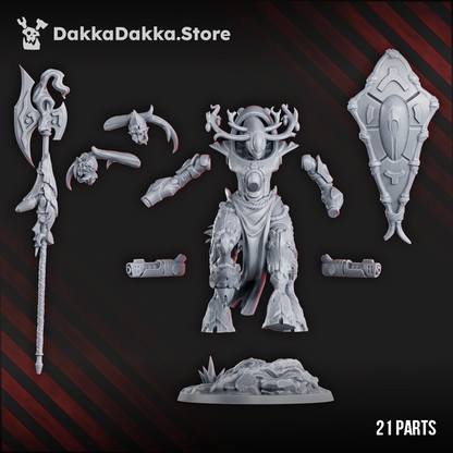 Eldar Embodimech, proxy miniature, 28mm heroic scale unpainted resin, view 4