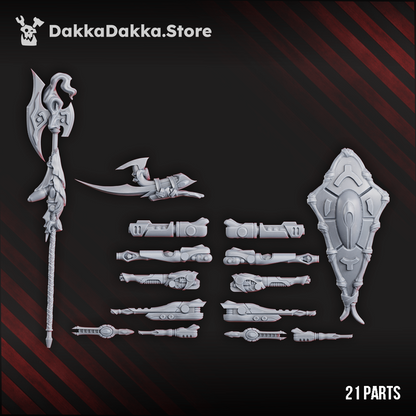 Eldar Embodimech, proxy miniature, 28mm heroic scale unpainted resin, view 5